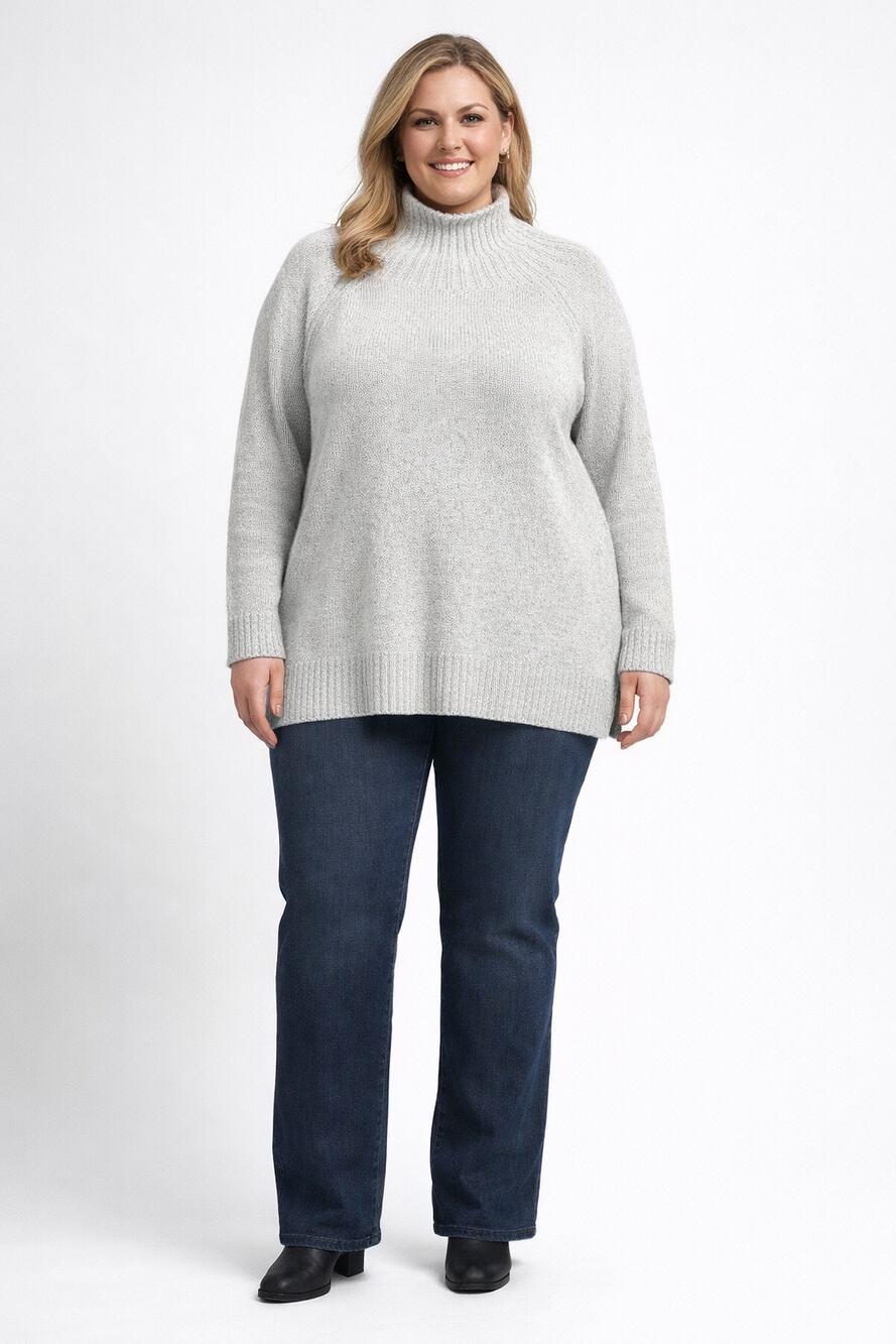 Heatherly Womens Light Grey Clea Turtleneck Sweater Pullover Size 2X NWT